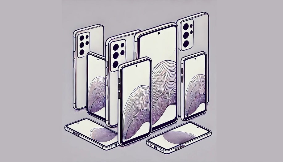 art of multiple galaxy s24s of different sizes