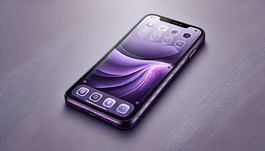 iphone on purple background