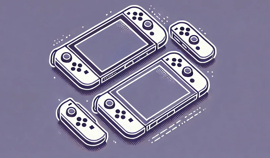 nintendo switch digital drawing on purple background